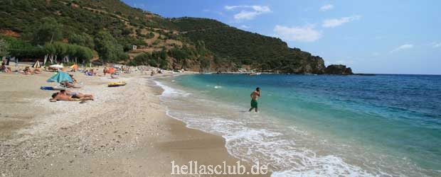 Beach Achladeri, Village Achladeri, Island Evia, Greece