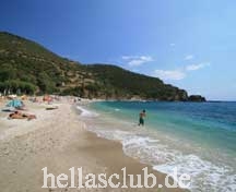 Beach Achladeri, Village Achladeri, Island Evia, Greece