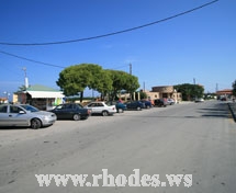 Road next to the beach of Ialissos in Rhodes Greece